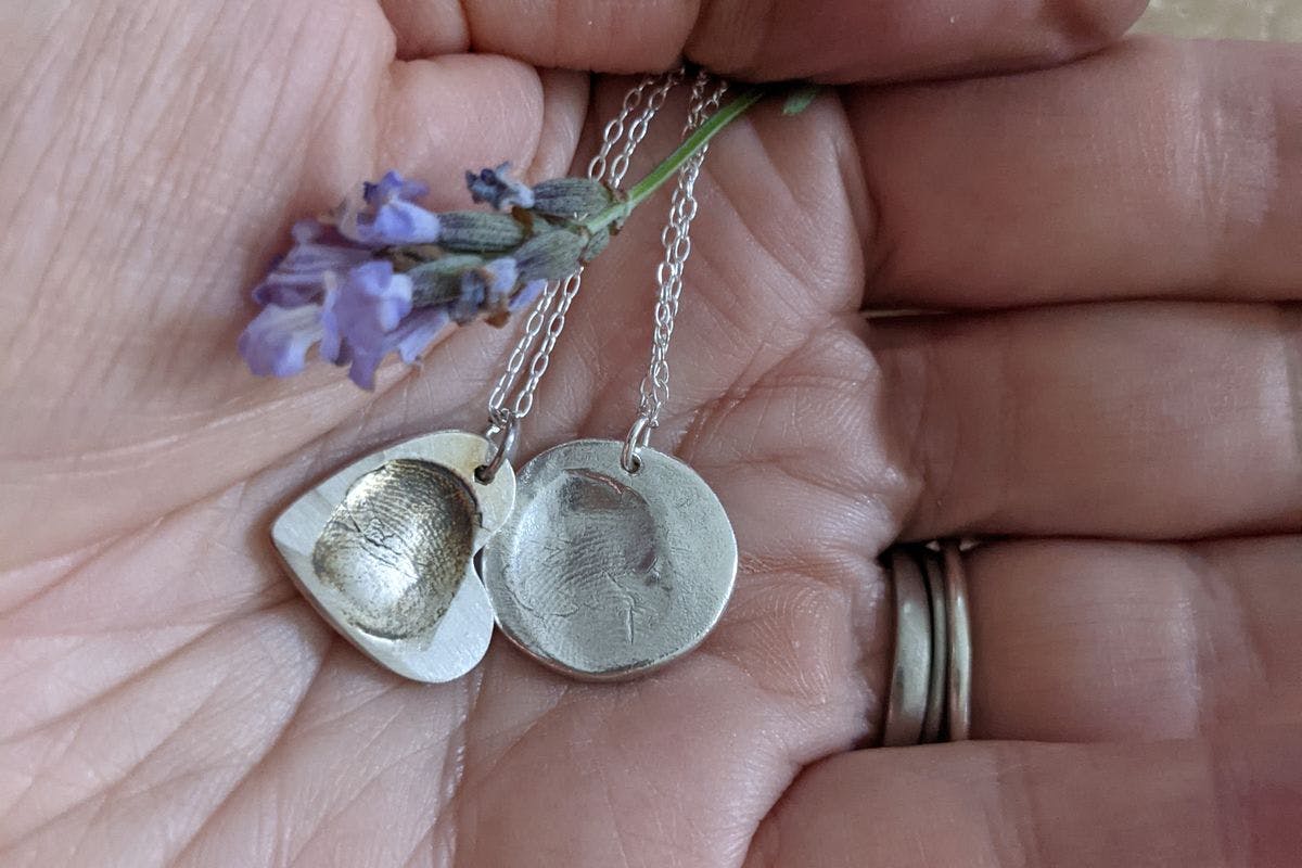 Fine Silver Fingerprint Pendant Workshop for Two with Prosecco