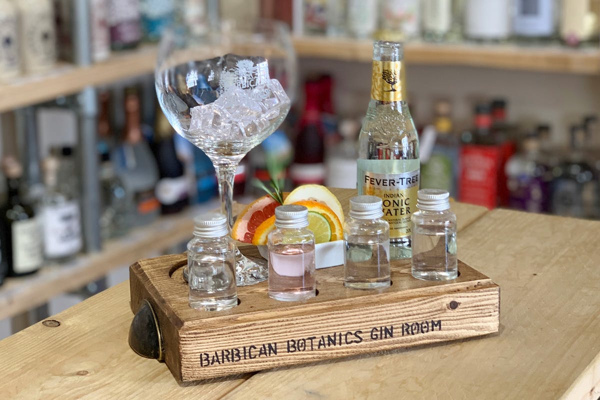 Gin Flight Self-Guided Tasting at Barbican Botanics Gin Room for Two
