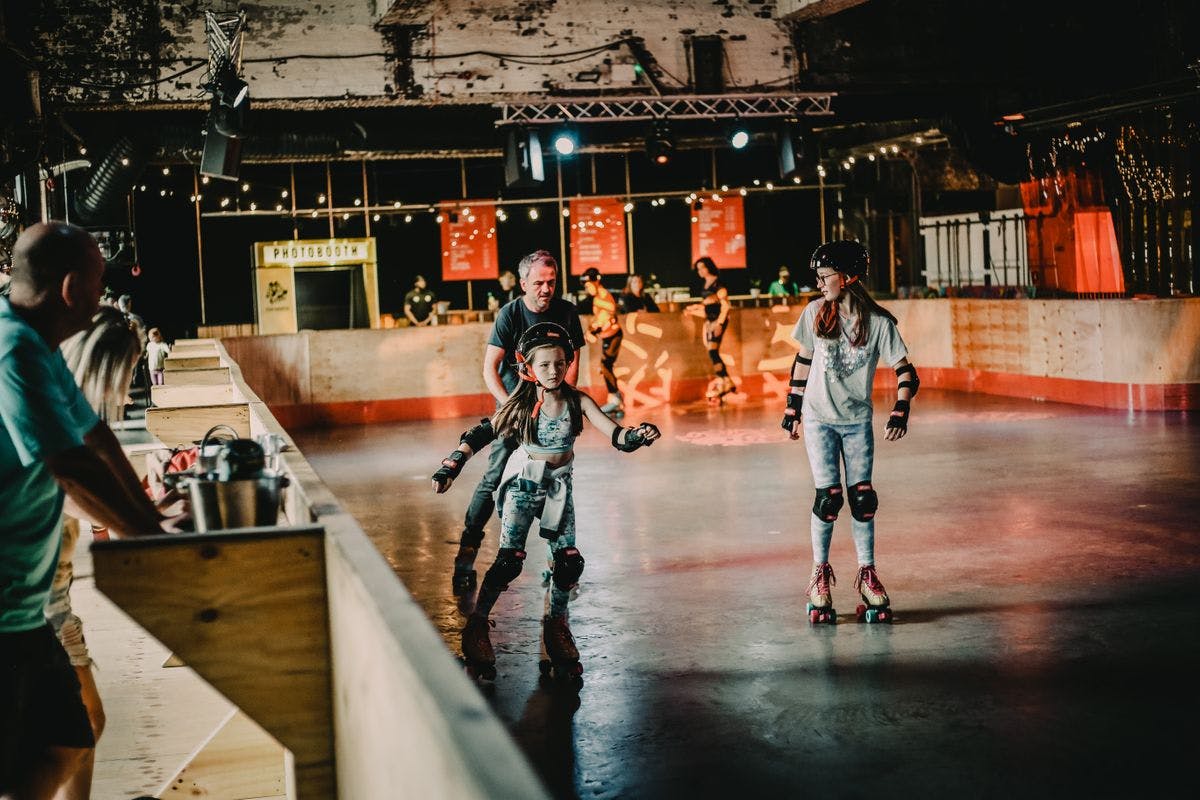 One Hour Roller Skate Disco with Drinks for a Family of Four at Escape To Freight Island