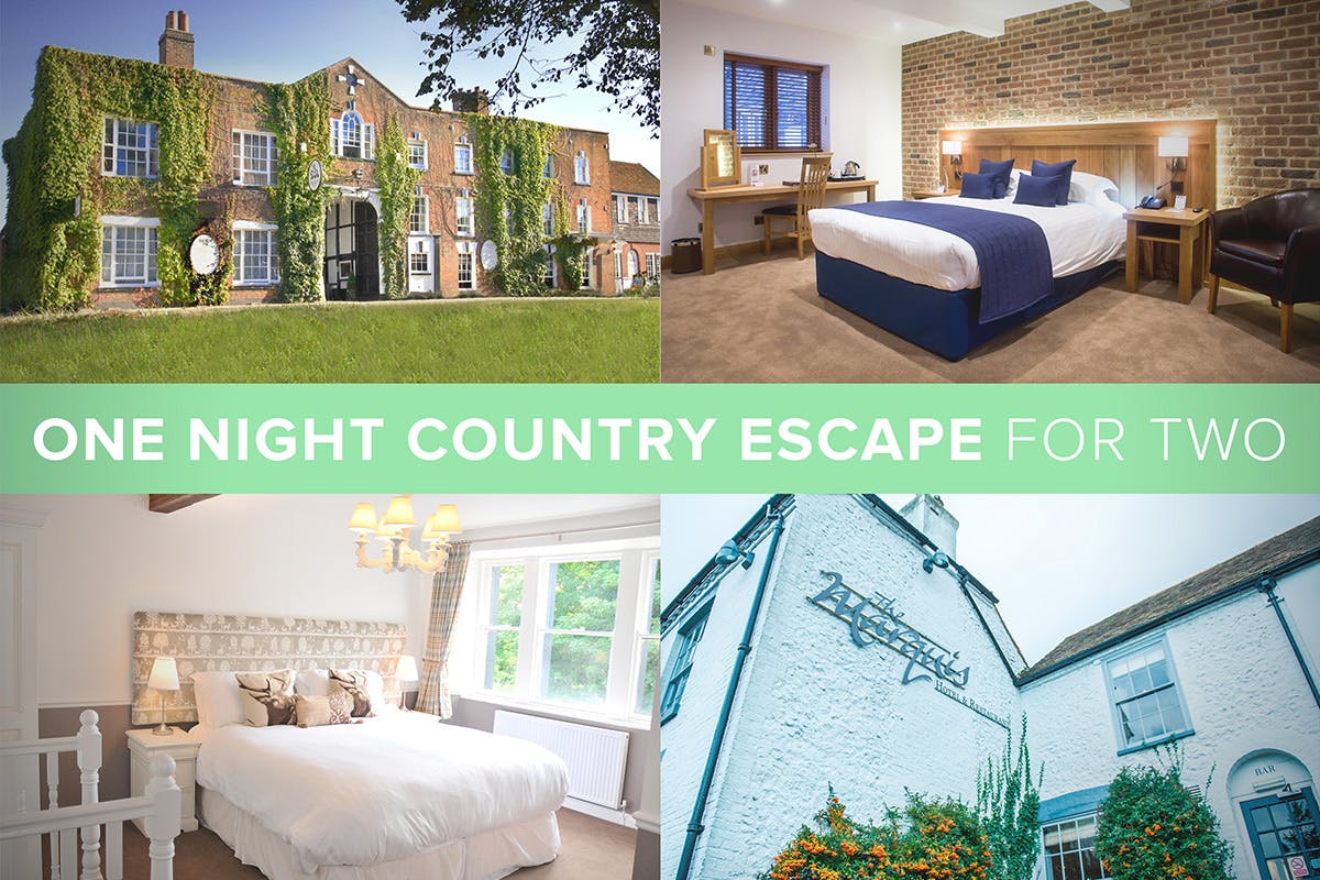 One Night Country Hotel Escape for Two