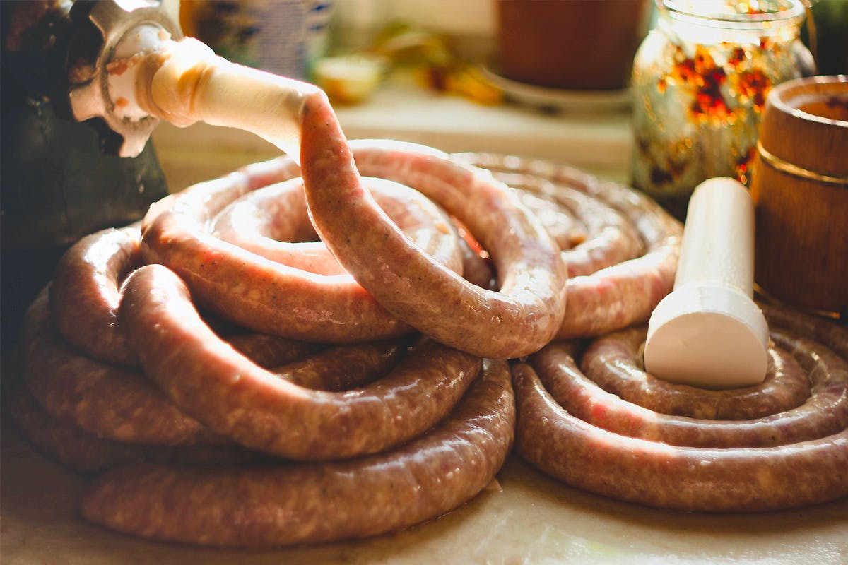 Sausage Making for Two at the Smart School of Cookery