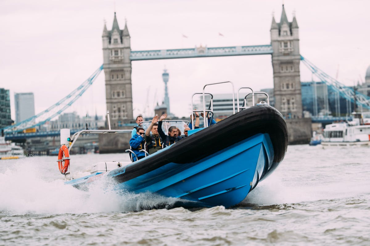 Thames Jet Boat Rush and Three Course Meal for Two at Marco Pierre White's London Steakhouse Co