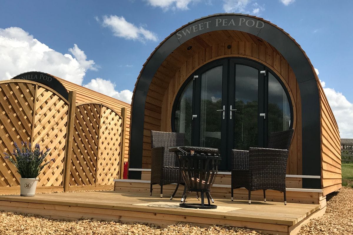 Three Night Luxury Glamping Pod Stay for Two at New Lodge Farm, Rockingham Forest