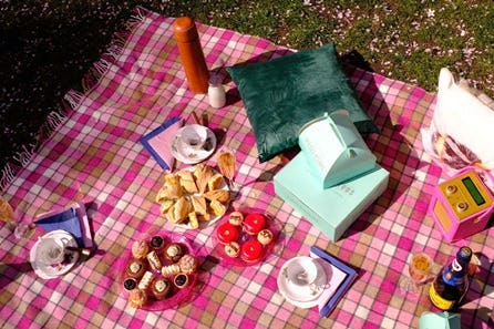 Birthday Celebration Picnic Hamper with Champagne and Retro Bike Hire for Two