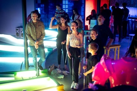 Family Crazy Golf Experience for Two Adults and Two Children at Pop Golf