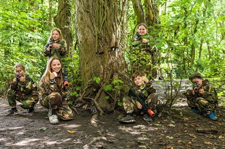 Forest Laser Tag Adventure with Pizza for Four