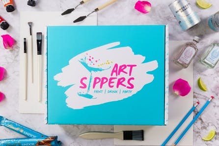 Get Creative Together - Date Night Live Virtual Art Experience with Drinks for Two with Art Sippers