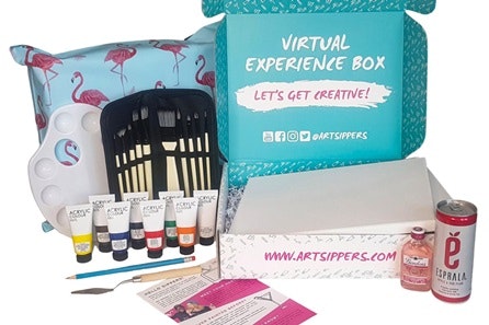 Live Virtual Art Experience plus Mini Alcoholic Drink with Art Sippers