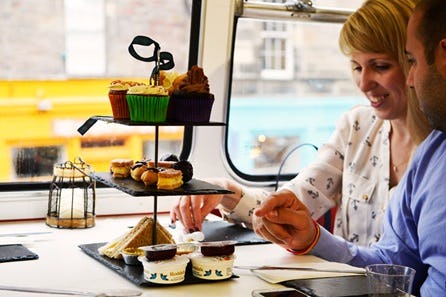 One Night Edinburgh City Break and Sparkling Afternoon Tea Vintage Bus Tour for Two