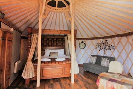 Two Night Somerset Break in a Luxury Yurt with Four Poster Bed for Two at Wall Eden Farm